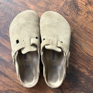 Birkenstock suede Boston in stone